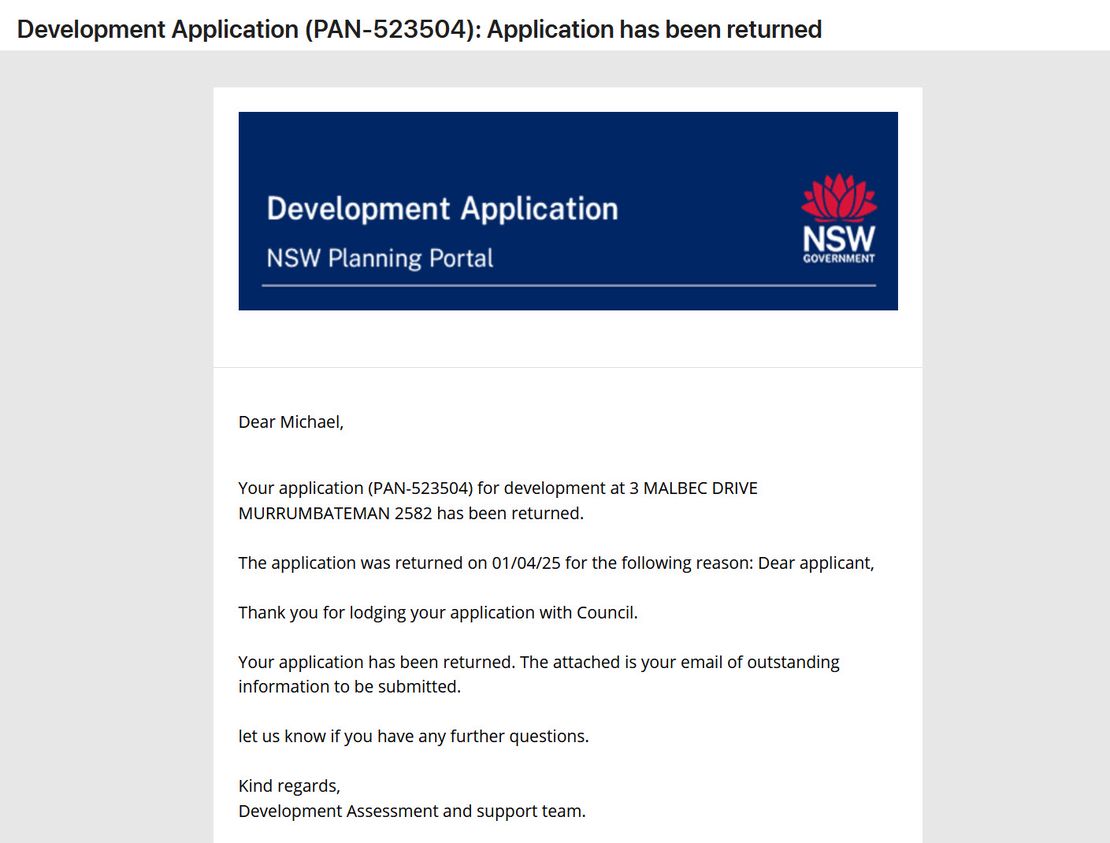DA Application - Take 1